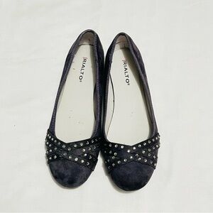 Rialto Grey Faux Suede Rhinestone Accent Flats